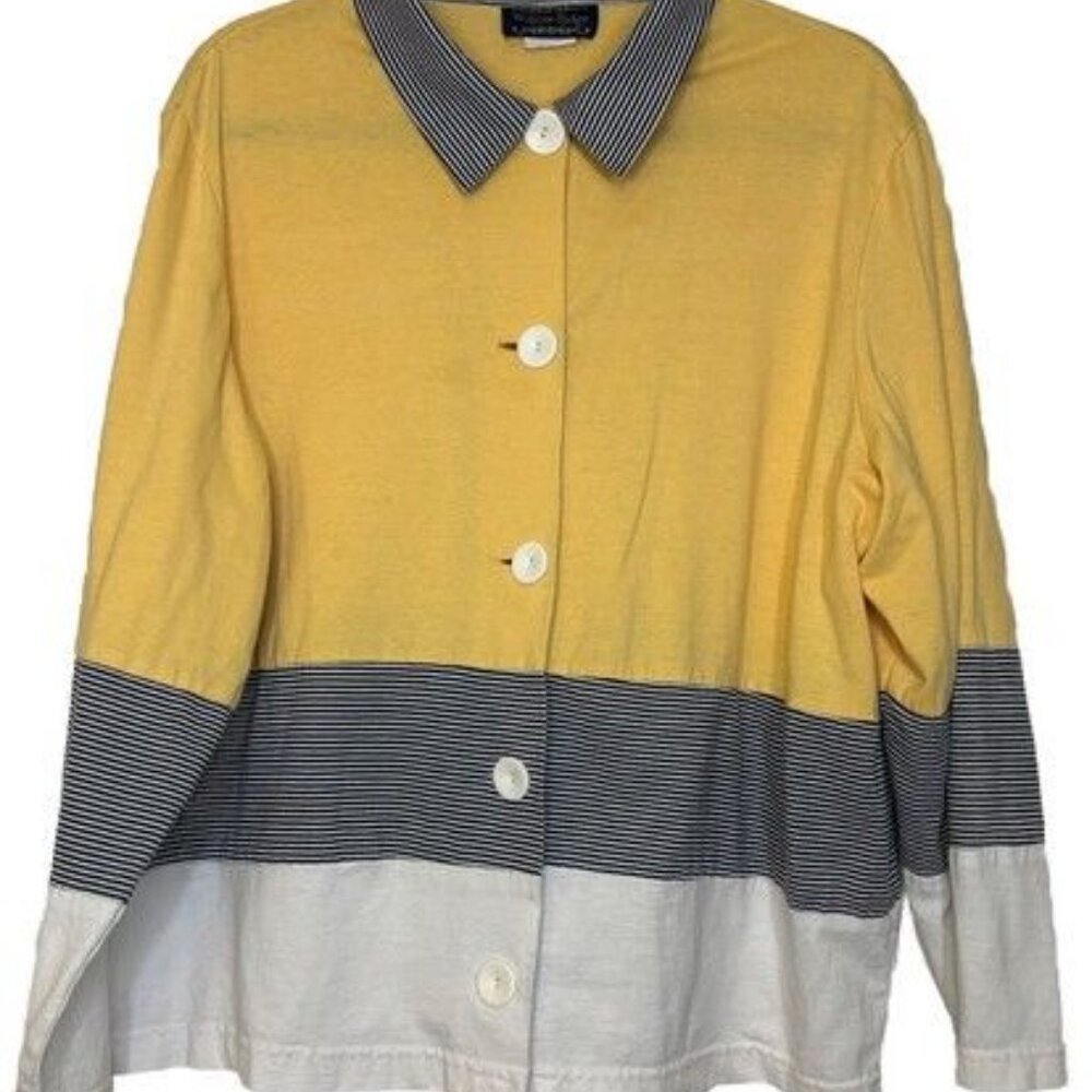 Vintage 90s Made in USA Willow Ridge 100% Cotton Button Down Cardigan Plus 1X